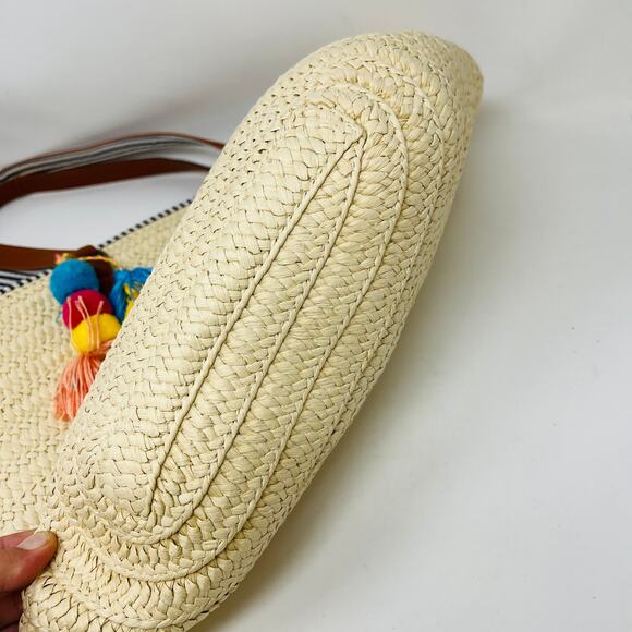 Woven Beach Tote Bag Straw Large - Picture 4 of 6